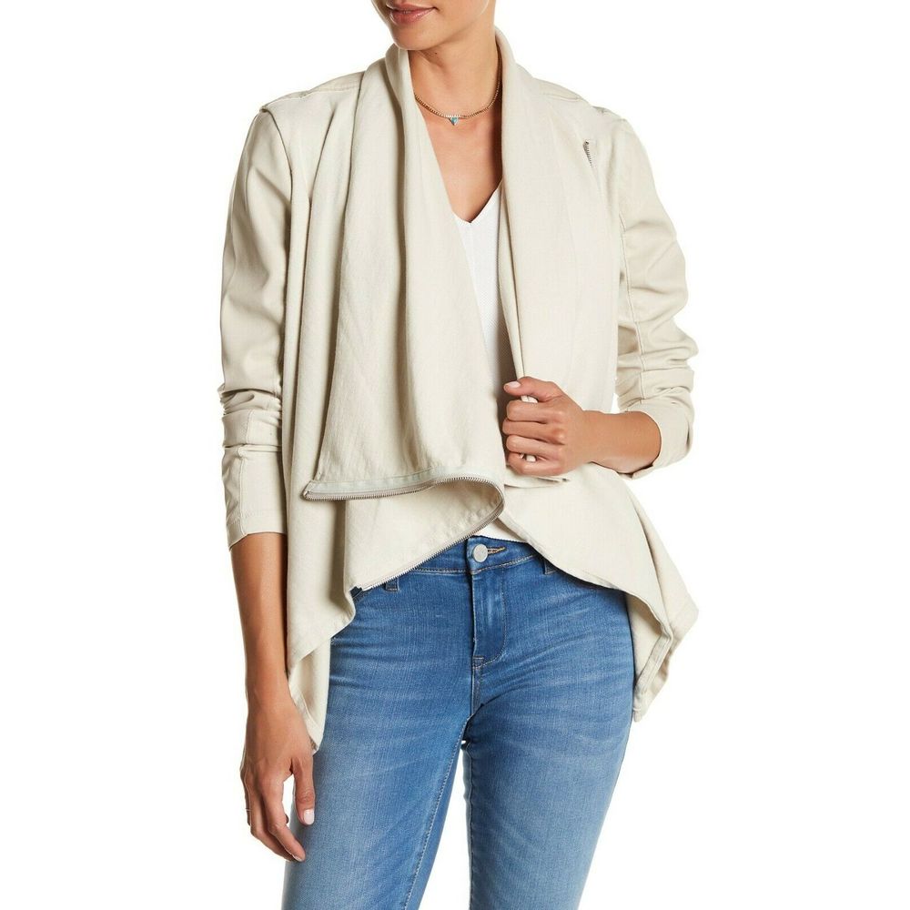 BlankNYC Faux Leather Mixed Media Drape Jacket